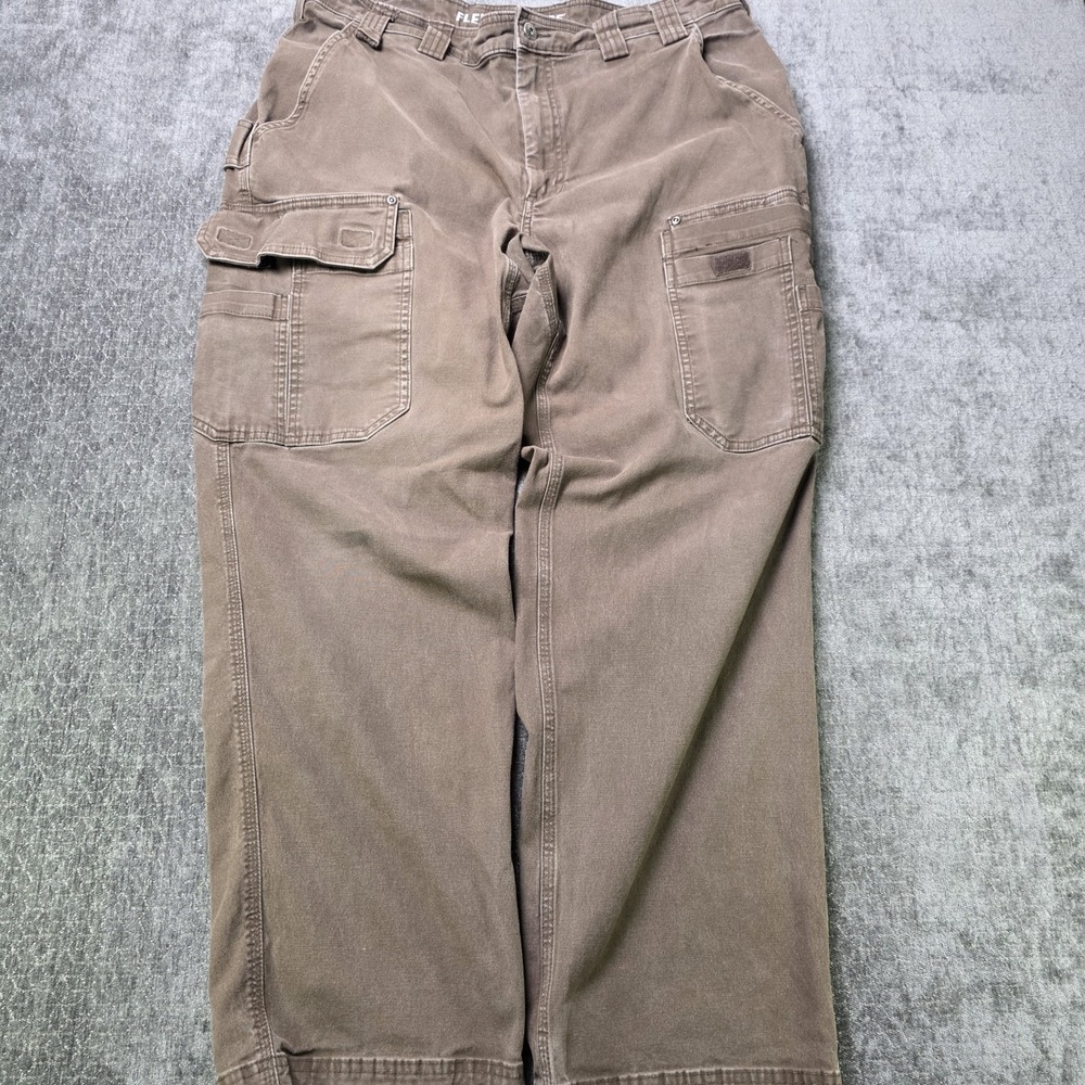 Duluth Trading Flex Firehose Pants 40x32 (39x30) Brown Work Utility Cargo Canvas